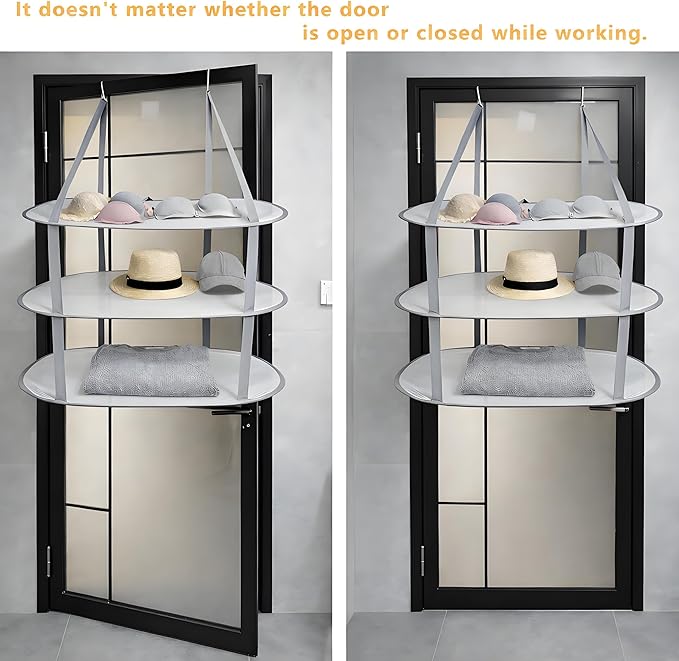 SAMJANE Sweater Drying Rack Hanging – Lay-Flat Warp-Knit Airflow Mesh for Delicates, 3-Tier Foldable Space-Saving Door-Hanging Design for Fast Drying & No Deformation in Small Spaces (Grey- 3 Pack)