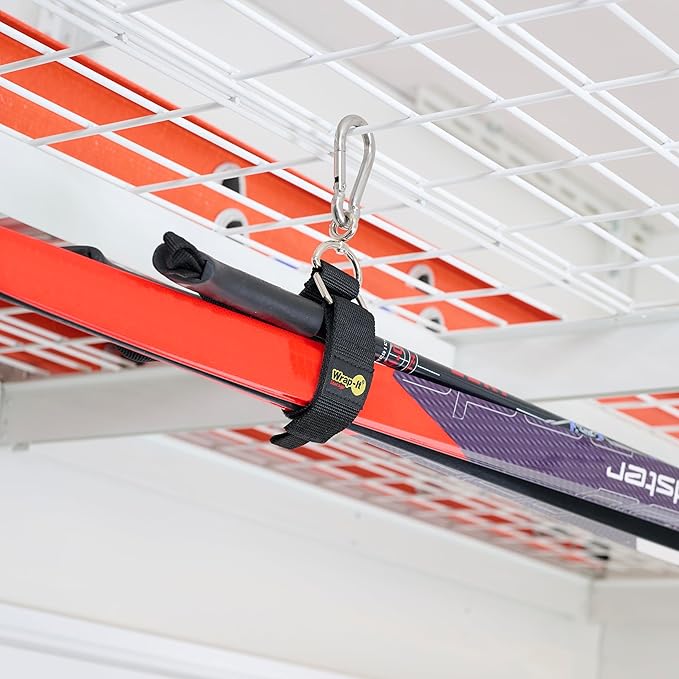 Hook 'n Hang Wrap-It Storage Straps - Assorted 3-Pack Blaze Orange - Heavy Duty Straps for Cord Storage or Garden Hose Organization