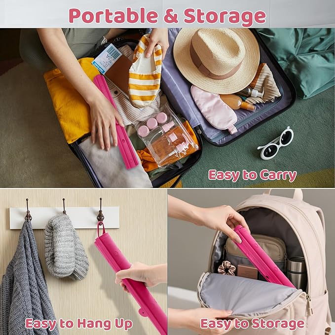 Bathroom Sink Cover for Counter Space, Foldable Silicone Sink Mat Makeup Organizer Mat Space Saver, Women’s Gifts for Valentines RV Camper Travel Must Haves Accessories, Pink