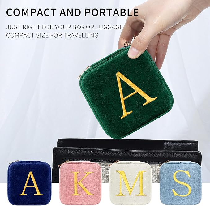 Parima Graduation Gifts for Her - 2026 Graduation Gift for Her, College Inspiration Gifts, Personalized Gift for Teen Girls, Personalized Jewelry Case - Letter G, Green