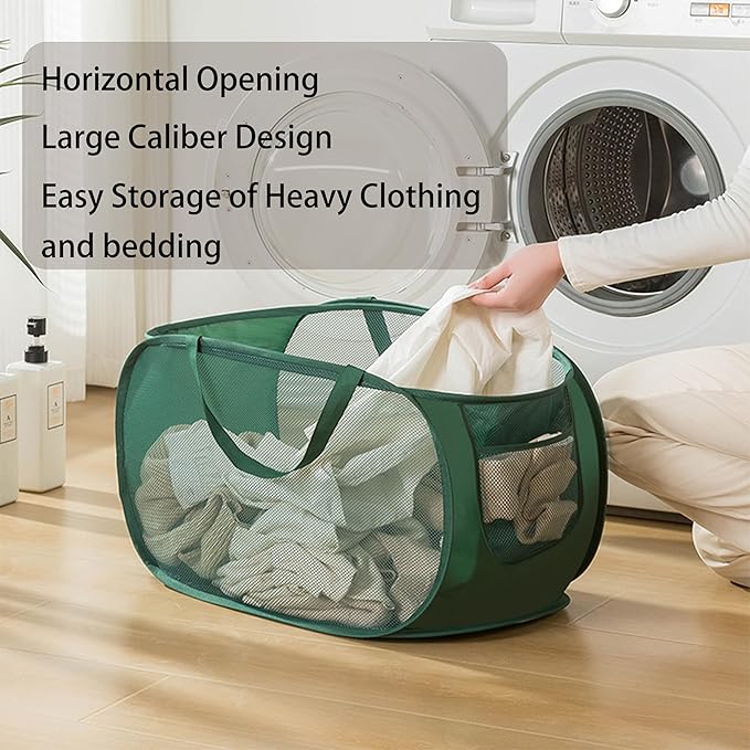 3 Pcs popup laundry hamper Sturdy Large Capacity collapsible laundry basket,Laundry Room,Toy storage,Versatile Use-Home,Camping,Dorm,Hotel,Travel