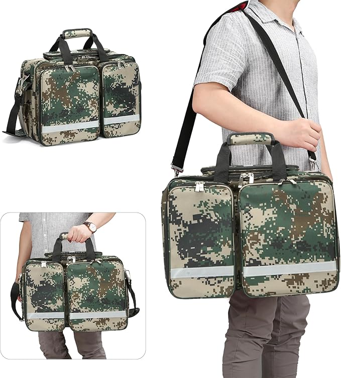 Medical Bag Empty First Aid Bag Emergency Organizer,First Responder Bag, Trauma Bag EMT for Nurses,Home Health Care (Bag Only)