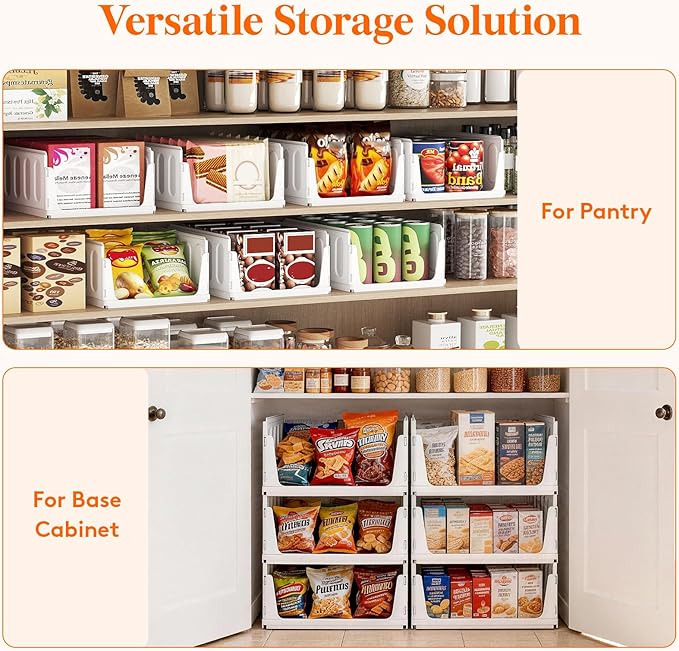 Lifewit Stackable Closet Organizers and Storage Basket for Clothes, Plastic Sweater Storage Bins for Wardrobe, Multifunctional Pants Organizer for RV, Pantry, Bathroom, Kitchen, Dorm, 24L, 4 Pack