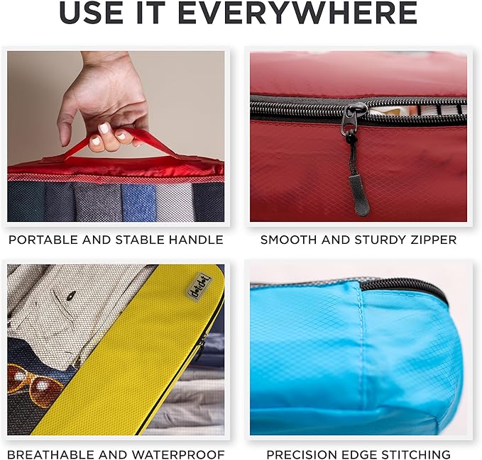 10pc Large Packing Cubes for Travel - Lightweight Luggage Organizer Bags for Suitcases