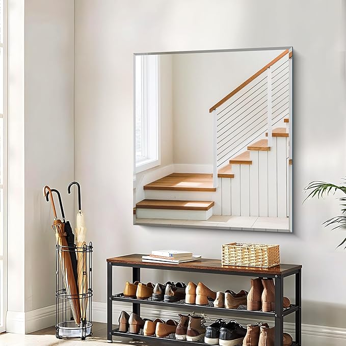 CILIBER Beveled Bathroom Mirror, 36x40 Inch Large Bathroom Mirrors for Over Sink, Upgraded Shatterproof Beveled Frameless Vanity Mirror for Bathroom,Bedroom,Living Room and Entryway