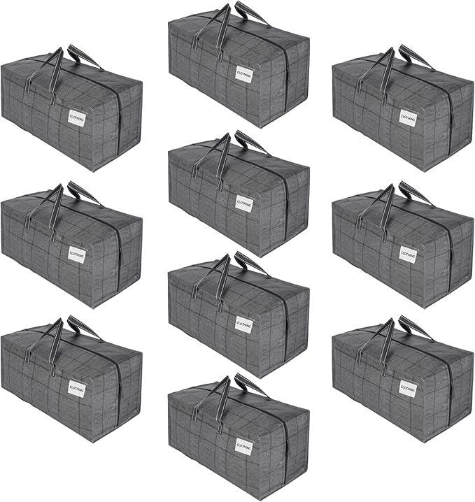 VENO 10 Pack Heavy Duty Moving Bags with Backpack Straps, Zippers & Handles, Extra Large Packing Bags for College Dorm Essentials, Moving Supplies Alternative to Cardboard Moving Boxes