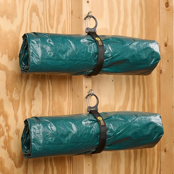 Wrap-It Storage Quick Clips - Assorted 3-Pack Black - Cable Straps with Metal Clips for Hanging Garage Accessories and Extension Cord or Hose Hanger