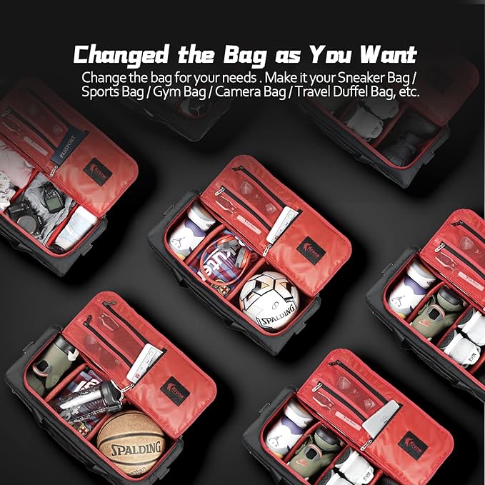Sneaker Bag for Travel/Sneakerhead gift/Outdoor Sports Bag/Gym Bag /, A Multi-functional Travel Duffel Bag with 3 Adjustable Dividers, & Shoulder Strap,Made of Nylon, by Krone Kalpasmos-classic