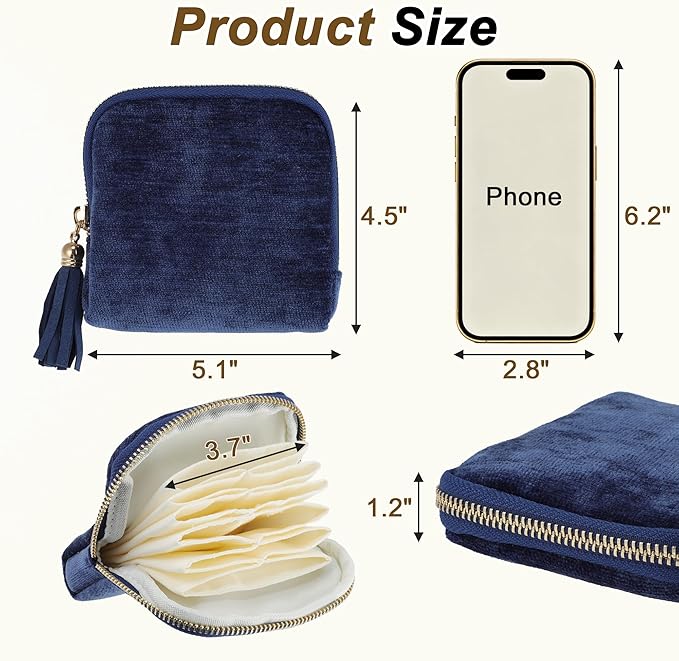VOCOSTE Travel Jewelry Case, Portable Jewelry Organizer with 6 Independent Layers, Small Pouch Bag for Necklace Bracelet Rings Earring Storage, Women Gift Idea, Blue