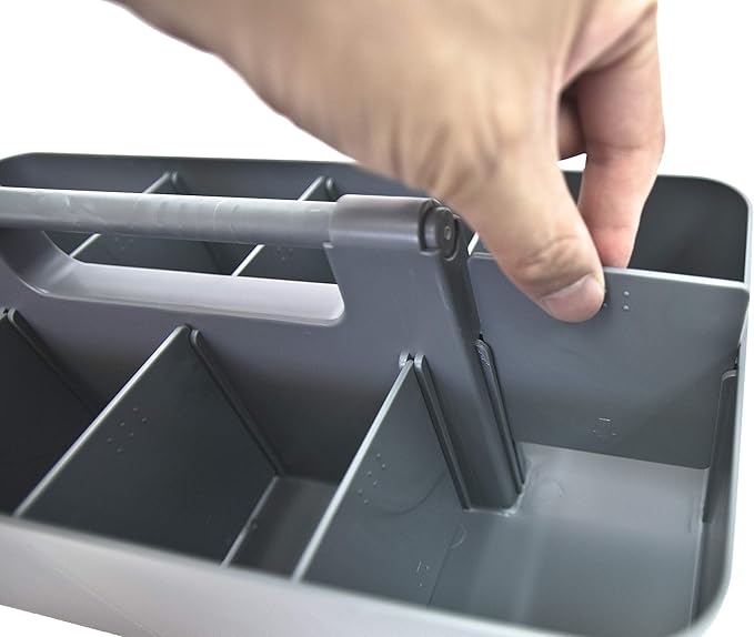 -Large Carry Caddy Bin Basket Portable Office Desk Storage DIY- MADE IN USA (Orion Gray)