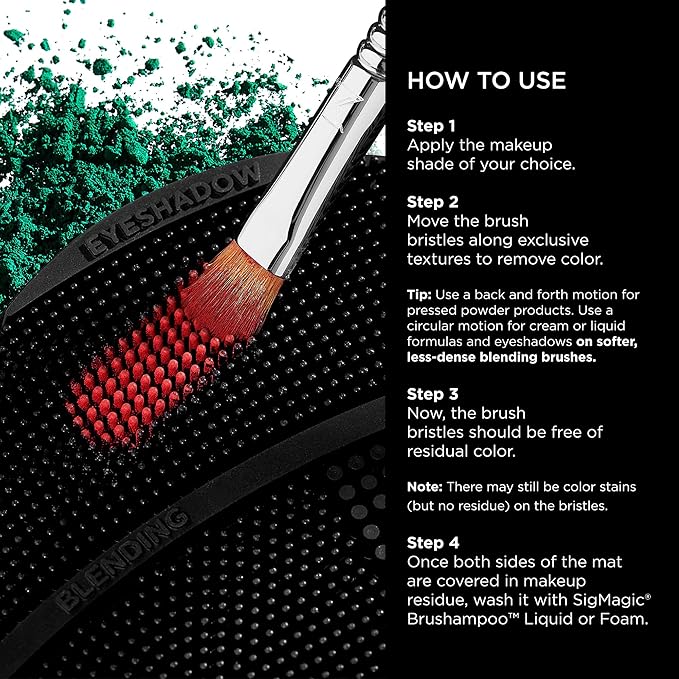 Sigma Beauty Makeup Brush Cleaning Bundle - Switch & Palmat, Black Synthetic Bristles, Plastic Handle & Case, Travel-Friendly