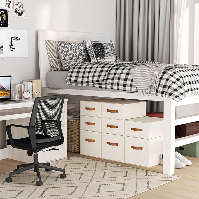 DIMJ Closet Organizers and Storage - Fabric Storage Bins with Drawers Stackable Closet Bins with Labels for Clothes, Sweaters, Bedding, Collapsible Storage Cubes for Bedroom, Living Room, Shelf