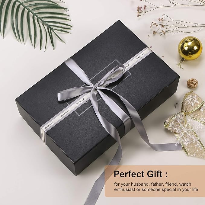 BEWISHOME 6-Slot Watch Box, 3 Mens Jewelry Box, Watch Box Organizer for Men Watch Case with Glass Lid Watch Travel Case Removable Watch Pillows, Watch Display Case, Watch Storage Brown SSH15Y