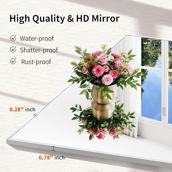 Silver Bathroom Mirror for Wall, 18x24 Inch Rectangle Mirror with Metal Frame, Modern Vanity Mirrors for Bathroom Living Room, Entryway Hangs Horizontal or Vertical