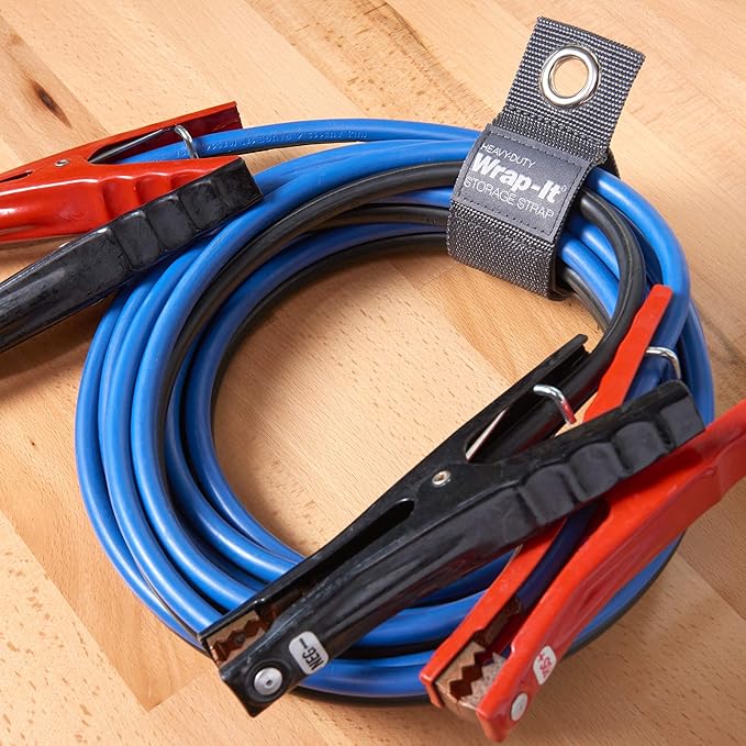 Heavy-Duty Wrap-It Storage Straps - Assorted 10-Pack (Sapphire Blue) - Hook and Loop Storage Strap, Extension Cord Organizer, Hose, Cable Straps, Rope Organizer, Electrical, Hose, Garage Wall Hanger