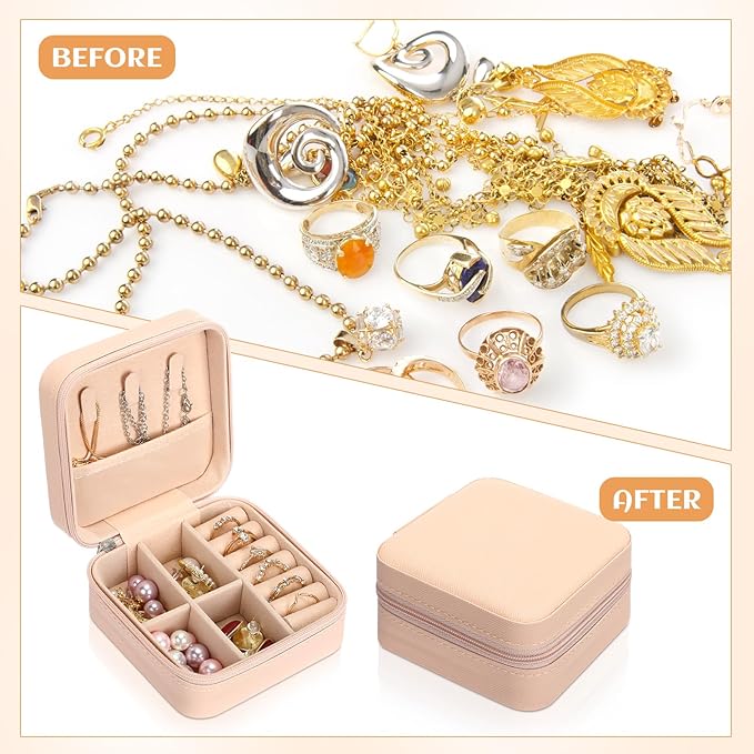 Kigeli 18 Pcs Travel Jewelry Case Bulk Bridesmaid Gift Boxes Small Jewelry Box Mini Storage Organizer for Women Return Gift(Vivid Color)