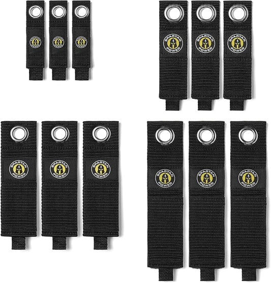 Spartan Power Heavy Duty Storage Straps Assorted 12 Pack, Various Sizes for Garage Organization and Cable or Hose Storage