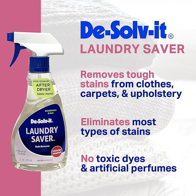 De-Solv-it Orange Sol Laundry Saver Stain Remover Spray - Spray and Wash Stain Remover for Clothes - Laundry Essentials - 12 oz (Two Pack)