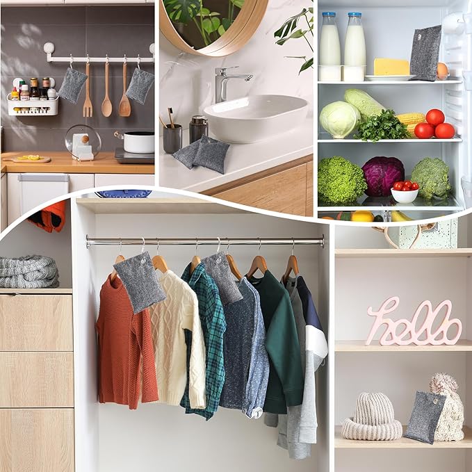 20Pack Activated Charcoal Odor Absorber, Odor Eliminator for Strong 0dor,Shoe Deodorizer,Bamboo Charcoal Air Purifying For in Car,Closet,Shoe, Basement,(100g /3.53oz Each)