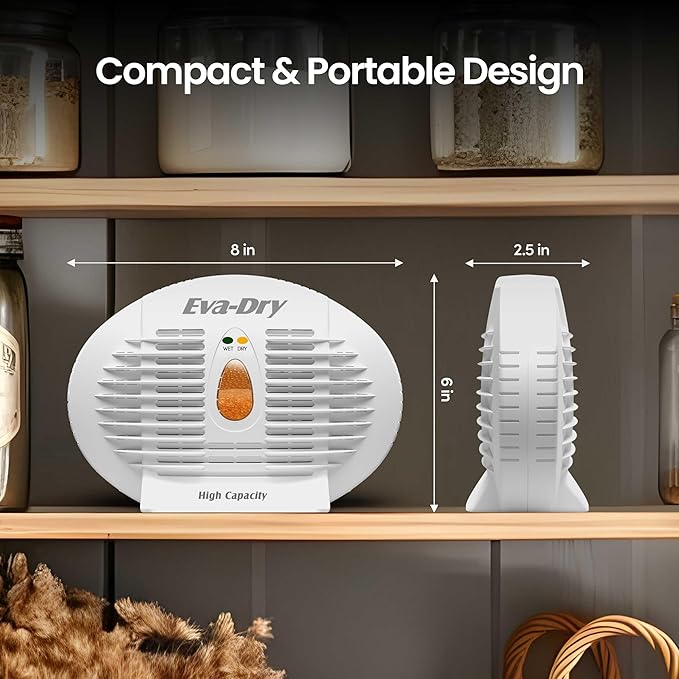 Eva-Dry E-500 Renewable dehumidifier, Pack of 5, white, perfect for closets, bathrooms, safes, boats, and RVs