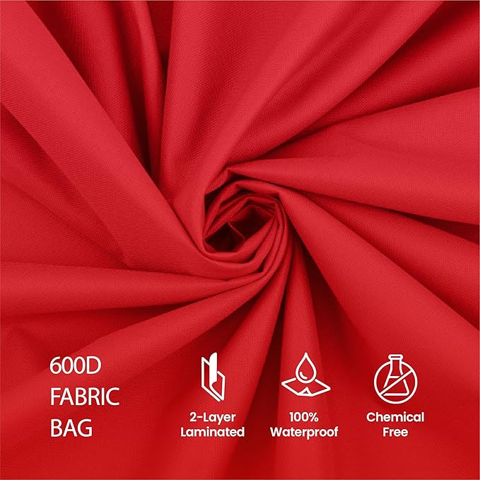 ZOBER Christmas Light Storage Reels - Christmas Light Organizer with 3 Plastic Wheels - 600D Oxford Fabric - Fits 200 Mini Lights per Spool, Lights Storage - Stitched Reinforced Handles - Red