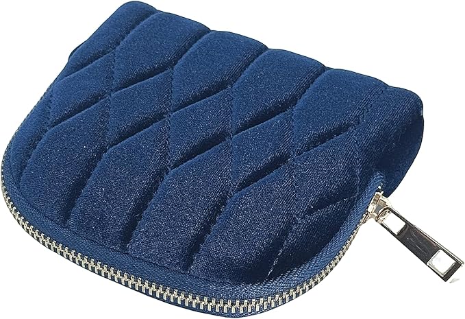 Small Travel Jewelry Case - Jewelry Travel Organizer Bag with for Bracelets, Necklaces, Bangles, Jewelry Organizer Storage Bag Gift for Women Girls,5.1x4.72x1.18 IN- RJB001-Navy