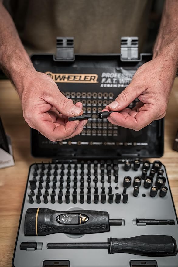 Wheeler Engineering 100-Piece Professional Screwdriver Set with Steel Construction, Metric and Standard Sizes, Storage Case, for Gunsmithing and Maintenance