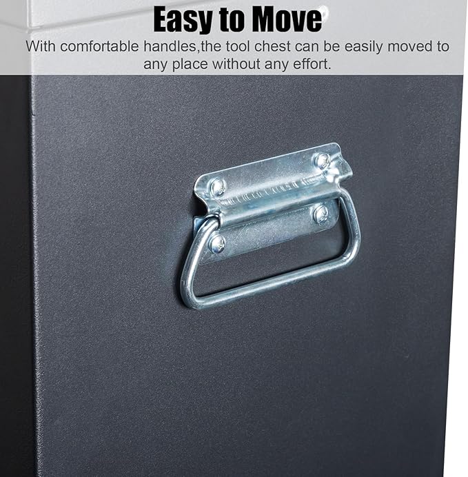 Winado 24" Portable Tool Box, 5 Drawers & Top Storage Tray Tool Box with Drawers, Lockable Metal Tool Chest Cabinet for Garage, Warehouse, Repair Shop & Home