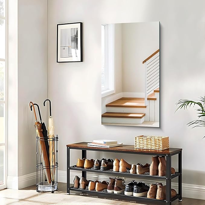 CILIBER Frameless Mirror, 20x36 Inch Bathroom Mirrors for Wall, Rectangle Bathroom Vanity Mirrors with Polished Edge, Hangs Horizontally or Vertically for Bathroom, Bedroom and Living Room