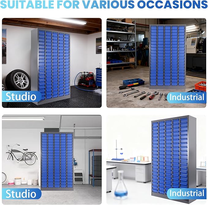40 Drawer Parts Cabinet, Blue Nut and Bolt Organizer, ABS Material Bolt Organizer Storage, Nuts and Bolts Organizers with Shelf and Label, Bolts Bins for Tool Hardware Storage