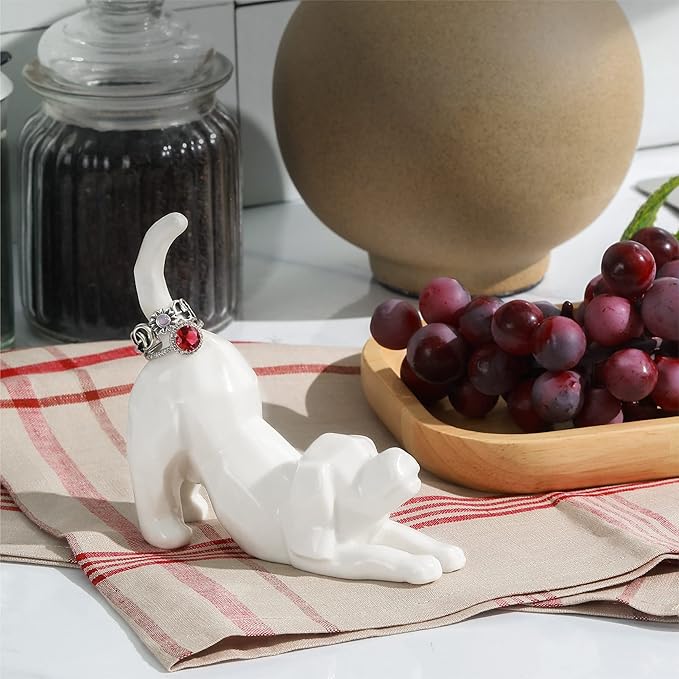 PUDDING CABIN Dog Mom Ring Holder Stand - Wedding, Birthday, Christmas, Valentine's Gift for Women/Men - Figurine for Office Room Decor - Loss of Pet Sympathy