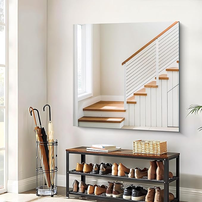 CILIBER Frameless Mirror, 42x42 inch Square Bathroom Mirrors for Wall, Upgraded Shatterproof Vanity Mirror Over Sink with Polished Edge for Bathroom,Bedroom,Living Room and Entryway