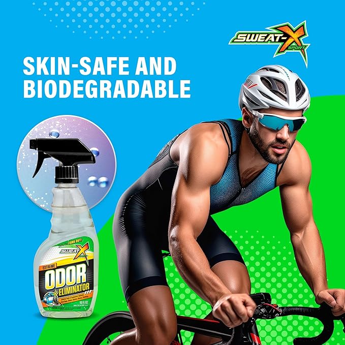 SweatX Extreme Odor Spray - Multipurpose No-Wash Deodorizer - Ideal for Shoes and Gym Clothing - Victory Scent (16 fl oz)