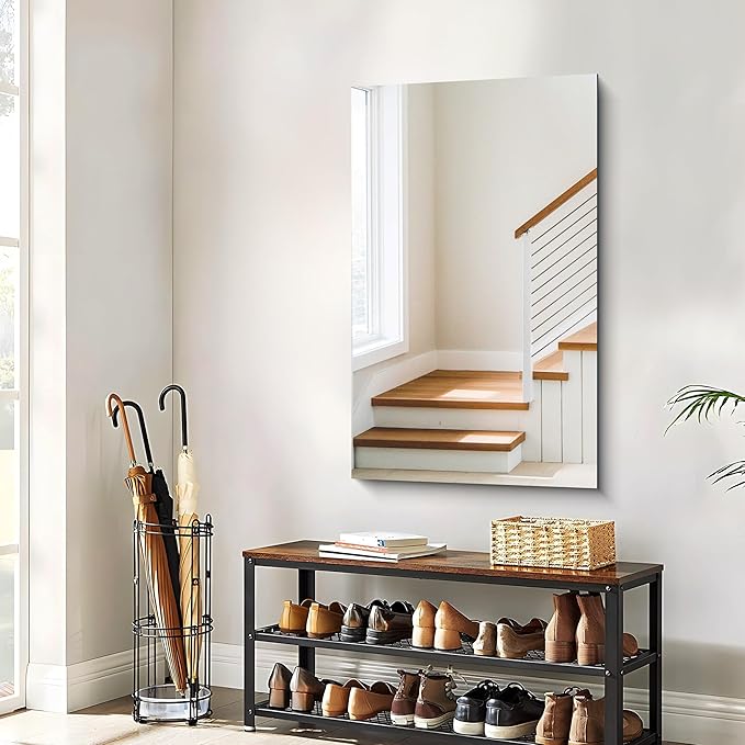 CILIBER Frameless Mirror, 24x40 Inch Rectangle Bathroom Mirrors for Wall, Upgraded Shatterproof Large Vanity Mirror Over Sink with Polished Edge for Bathroom, Bedroom, Living Room and Entryway