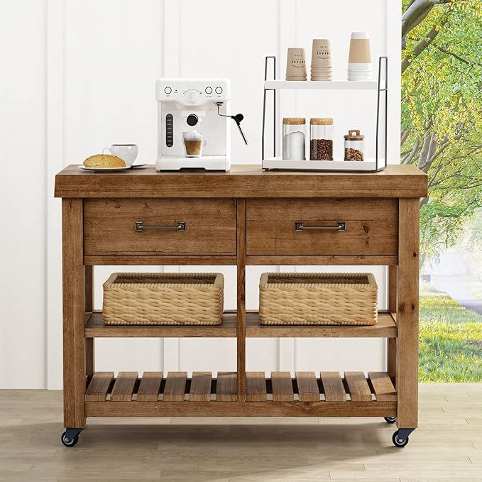 Forbena 2 Tier Bathroom Counter Organizer, White and Grey Coffee Bar Organizer for Countertop, Wood Shelf Tray for Vanity Makeup Storage, Small Kitchen Sink Top Organizers for Coffee Bar Station