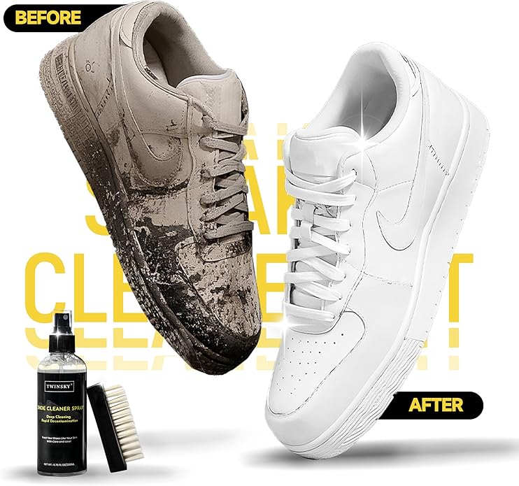 Shoe Cleaner Kit for Sneaker, Canvas, Mesh, Nubuck, Leather, Suede Cleaner, Safe 10X Potent Cleaning Kit, with Shoe Deodorizer Formula Spray for Shoe Odor Elimination, 3 Brushes, Microfiber