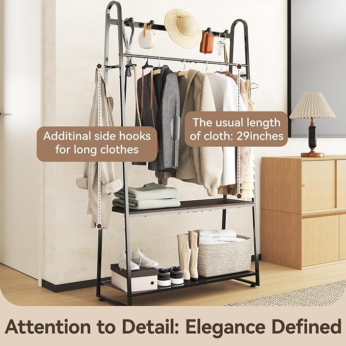 KAFAHOM Purse Organizer for Closet, Heavy Duty Coat Rack freestanding for Entryway, Oversized Bag Shelf, Purse Holder for Hanging Strap Handbags, Clothing, Ideal Storage for Small Space Solution