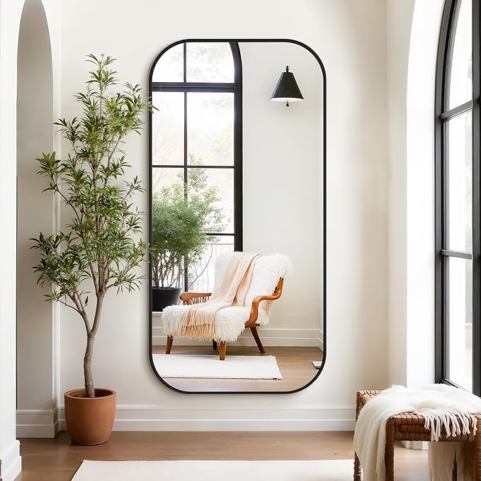 Bathroom Mirror for Wall, Large Bathroom Vanity Mirror for Over Sink 30 x 60, Black HD Reflection Shatterproof Mirror for Living Room Bedroom Entryway, Metal Frame Rectangular Shape