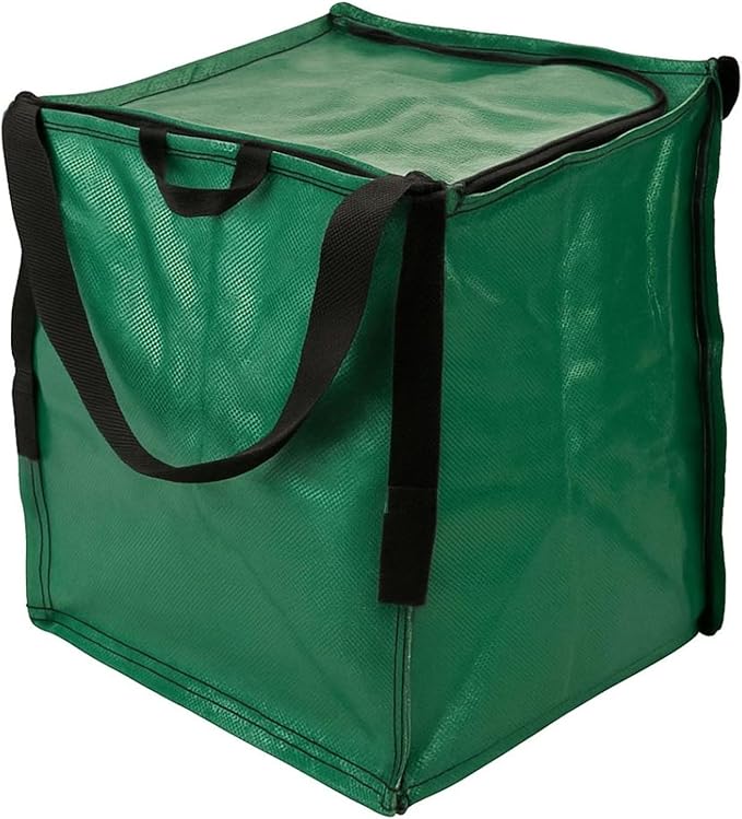 DURASACK Heavy Duty Storage Tote Bag with Zipper Top 22-Gallon Rugged Woven Polypropylene Moving Bag, Reusable Self-Standing Design, Holds up to 500 Pounds, Single, Green