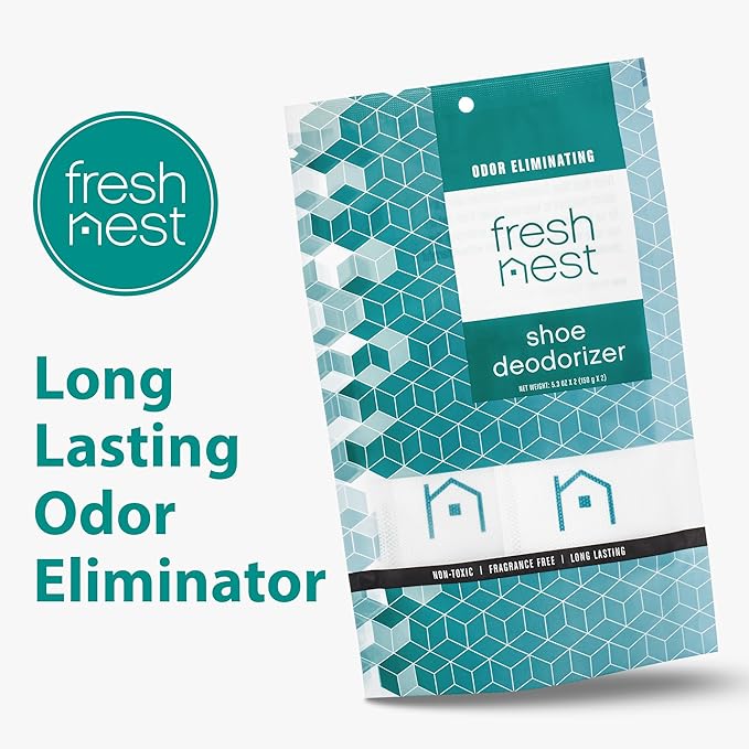 Shoe Deodorizer 4-Pack (8 Count) - Odor Eliminator, Air Freshener, Smell Absorber, Scent Remover for Shoes, Gym Bags, Soccer Cleats, Closets, Pet Area, Reusable - Shoe Deodorant