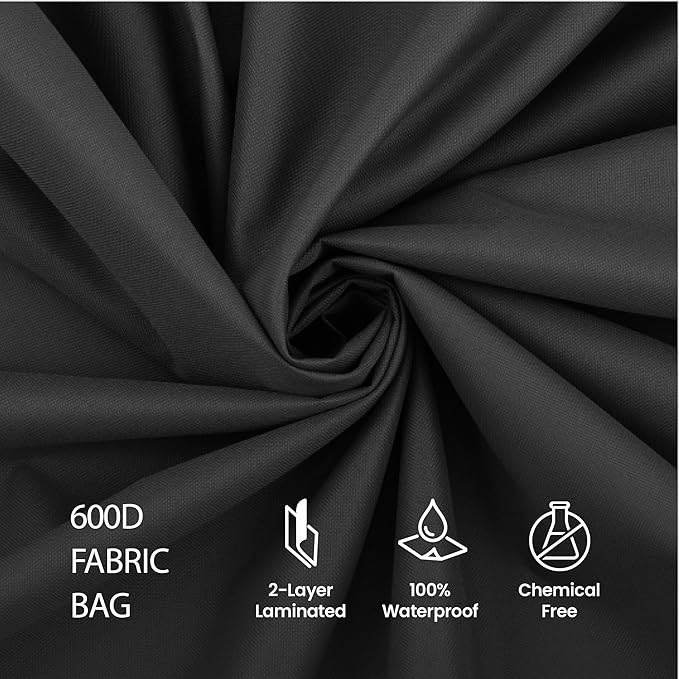 ZOBER Christmas Light Storage Reels - Christmas Light Organizer with 3 Plastic Wheels - 600D Oxford Fabric - Fits 200 Mini Lights per Spool, Lights Storage - Stitched Reinforced Handles - Black