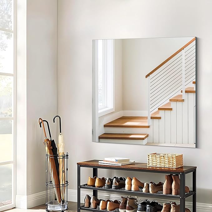 CILIBER Frameless Wall Mirror, 36x36 inch Square Bathroom Mirrors for Wall, Upgraded Shatterproof Vanity Mirror Over Sink with Polished Edge for Bathroom,Bedroom,Living Room and Entryway