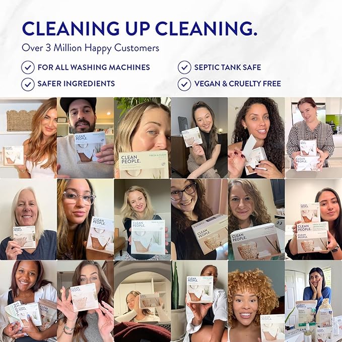The Clean People Laundry Detergent Pods - Hypoallergenic Laundry Pods - Ultra Concentrated, Recyclable Packaging, Stain Fighting - Sweet Petals, 32 Pack