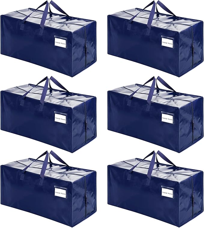 VENO 6 Pack Heavy Duty Moving Bags with Backpack Straps, Zippers & Handles, Extra Large Packing Bags for College Dorm Essentials, Moving Supplies Alternative to Cardboard Moving Boxes