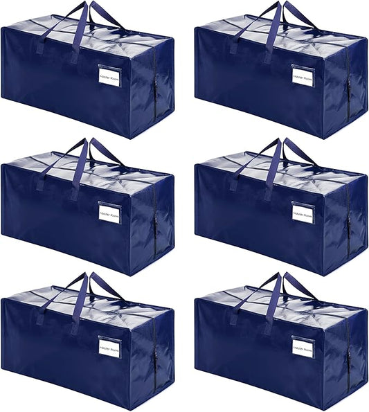 VENO 6 Pack Heavy Duty Moving Bags with Backpack Straps, Zippers & Handles, Extra Large Packing Bags for College Dorm Essentials, Moving Supplies Alternative to Cardboard Moving Boxes