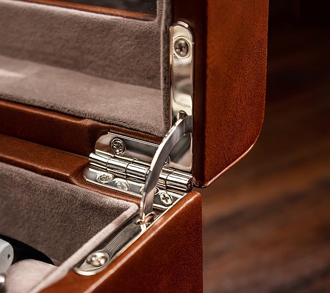 Watch box organizer for men - Leather watch case - Luxury watch box - For large mens wrist watches - Mens jewelry box organizer - Watch case - With mens valet drawer - Watch display case