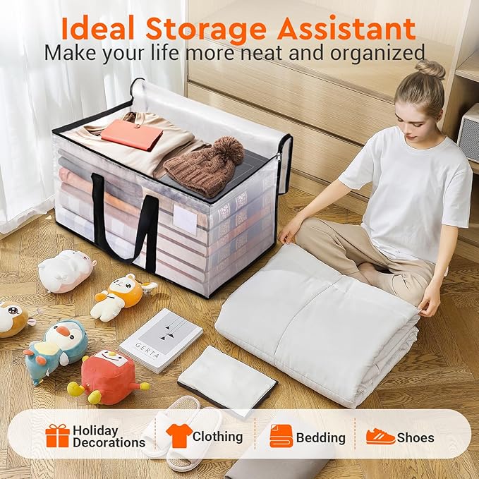 BlissTotes 6-Pack Heavy Duty Extra Large Clear Moving Bags, 93L