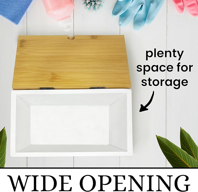 Hinged Lid Dryer Sheet Holder, Wooden Dryer Sheet Container, Dryer Sheet Dispenser Wood, Aesthetic Design Dryer Sheets Holder, Laundry Sheet Holder, Dry Sheets Container, Dryer Sheet, White