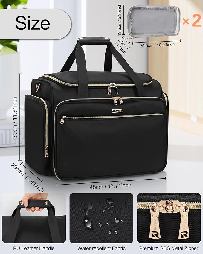 MONSTINA Professional Hairstylist Traveling Bag with Two Detachable Small Bags,Hairdressing Bag Makeup Salon Organizer Bag for Barber Hairdresser Insulation Material