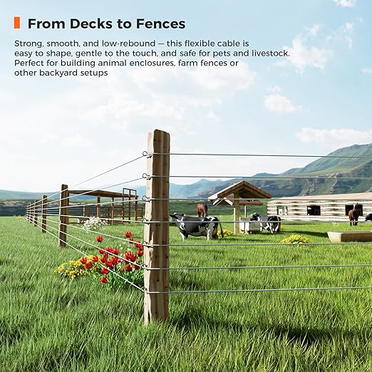 WAYSKA 350FT 3/16" 304 Stainless Steel Cable, Heavy Duty 7x19 Strands Wire Rope 3700lbs Load for Deck Railing, Zip Lines, Clotheslines and DIY Balustrades